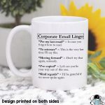 Work Corporate Email Lingo Coffee Mug, Coworker Gift, Boss Mug