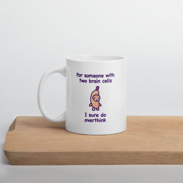 Funny Cat Meme Mug , Two Brain Cells , Self-Deprecating Ceramic Mug