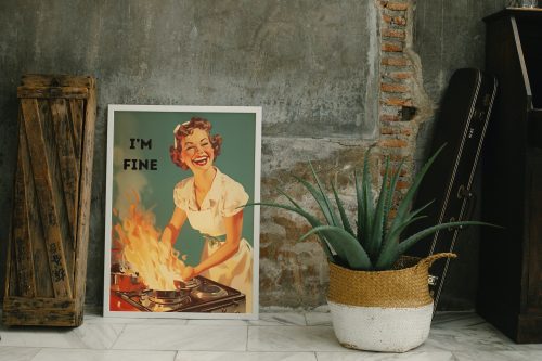 Funny Kitchen Wall Art, Feminism Art, Retro Vintage 50S Printable Poster