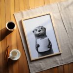 Otter Poster Animal Bathroom Poster Otter Gift Otter Art Bathroom Wall Decor