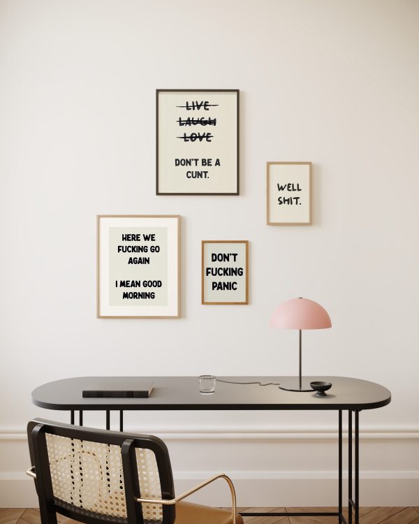 Live Laugh Love Dont Be A C*Nt Funny Wall Art Sweary Rude Prints Bathroom Posters