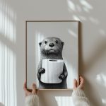 Otter Poster Animal Bathroom Poster Otter Gift Otter Art Bathroom Wall Decor