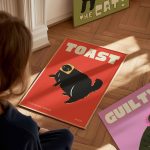 Black Cat Wall Art Print Funny Cat Poster