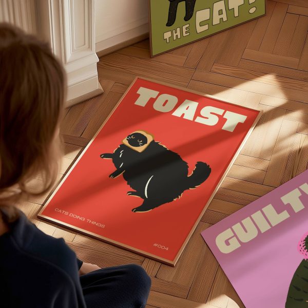 Black Cat Wall Art Print Funny Cat Poster