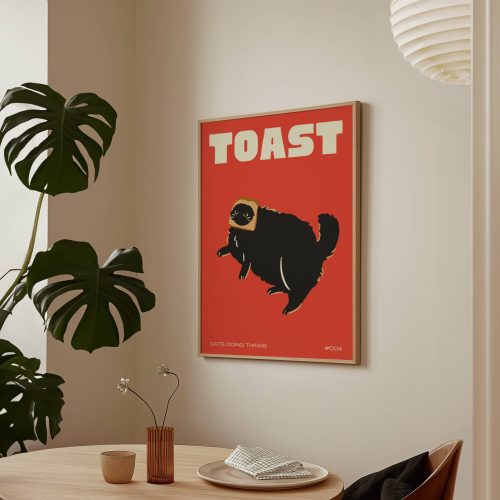 Black Cat Wall Art Print Funny Cat Poster