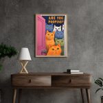 Printable Wall Art,Are You Pooping, Funny Cat Poster, Bathroom Canvas Art