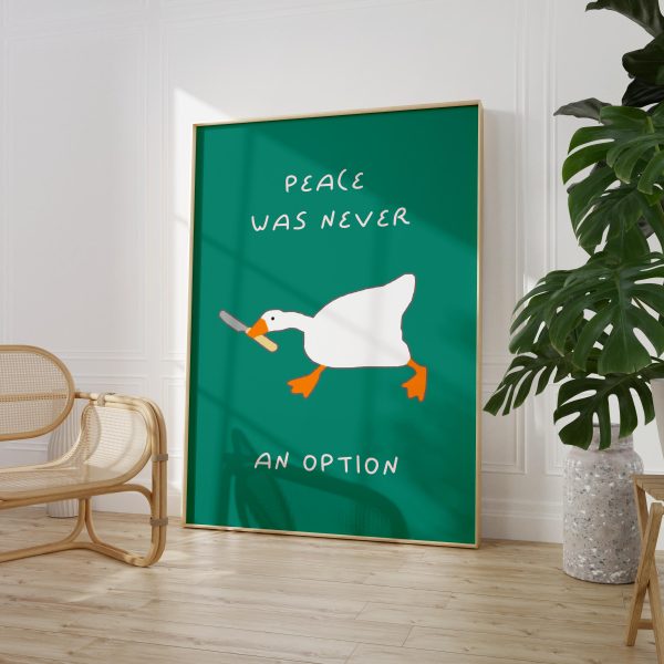 Silly Goose Print, Funny Gen Z Living Room Decor, Trendy Duck Wall Art