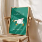 Silly Goose Print, Funny Gen Z Living Room Decor, Trendy Duck Wall Art