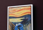 The Scream Parody Canvas, Cookie Monster Art, Funny Canvas