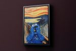 The Scream Parody Canvas, Cookie Monster Art, Funny Canvas