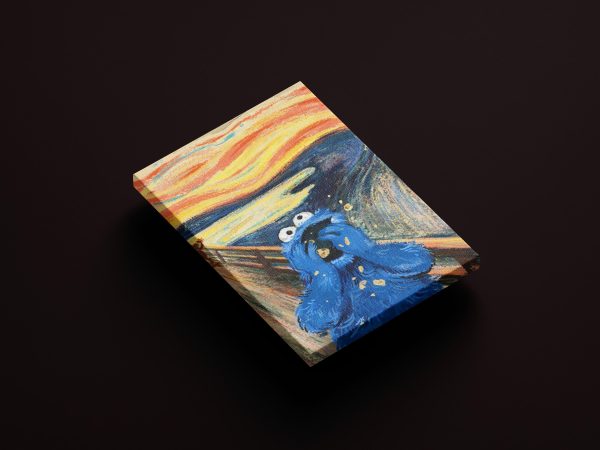 The Scream Parody Canvas, Cookie Monster Art, Funny Canvas