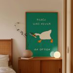 Silly Goose Print, Funny Gen Z Living Room Decor, Trendy Duck Wall Art