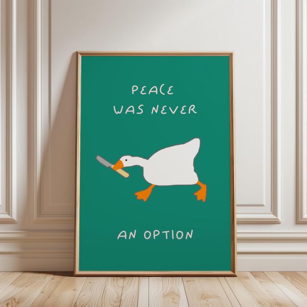 Silly Goose Print, Funny Gen Z Living Room Decor, Trendy Duck Wall Art