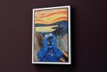 The Scream Parody Canvas, Cookie Monster Art, Funny Canvas