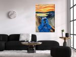 The Scream Parody Canvas, Cookie Monster Art, Funny Canvas