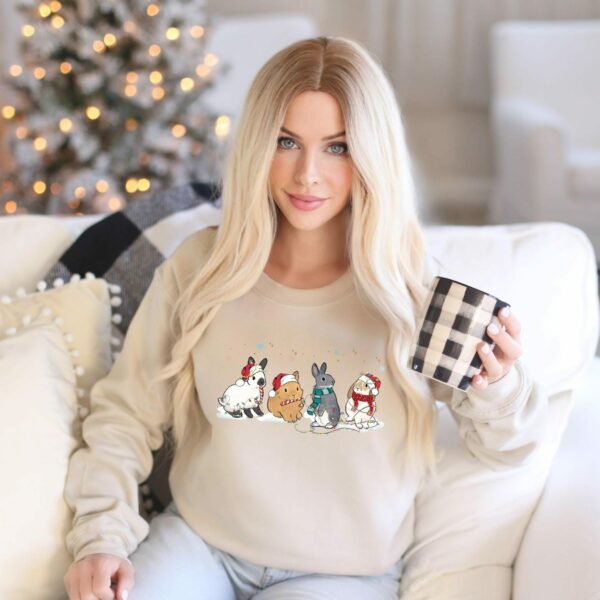 Bunny Christmas Sweatshirt, Cute Rabbit Shirt, Christmas Rabbit Gift Shirt, Rabbit Lover Shirt, Christmas Animal Shirts, Christmas Gift Tees