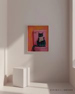 Wash Your Paws Funny Cat Art Black Cat Bathroom Decor