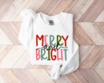 Merry And Bright Sweatshirt, Christmas Sweatshirt, Family Christmas Sweatshirt, Christmas Sweatshirts For Women, Merry Christmas Sweatshirt