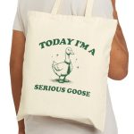 Serious Goose Funny Tote Bag, Retro Meme Tote, Weird Crazy Design, Cute Quirky Gift, Tote Bag, Perfect For Friends, Funny Gift Idea