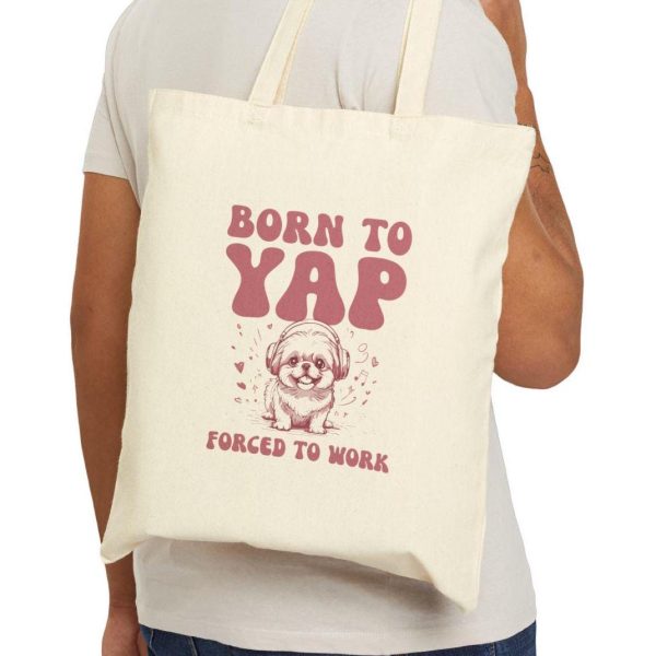 Born To Yap Forced To Work Funny Tote Bag, Retro Meme Tote, Weird Crazy Design, Cute Quirky Gift, Tote Bag, Funny Gift Idea, Gifts For Her