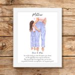 Mom and Daughter Print, Mothers Day gift, Personalized Gift for Mom, Best gift for Mother from Daughter, Mothers day clipart, Framed Poster