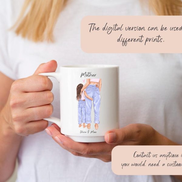 Mom and Daughter Print, Mothers Day gift, Personalized Gift for Mom, Best gift for Mother from Daughter, Mothers day clipart, Framed Poster