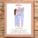Mom and Daughter Print, Mothers Day gift, Personalized Gift for Mom, Best gift for Mother from Daughter, Mothers day clipart, Framed Poster
