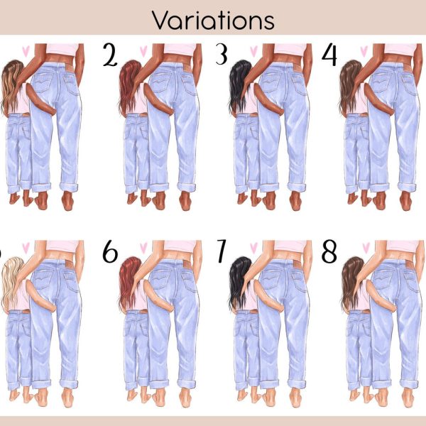 Mom and Daughter Print, Mothers Day gift, Personalized Gift for Mom, Best gift for Mother from Daughter, Mothers day clipart, Framed Poster