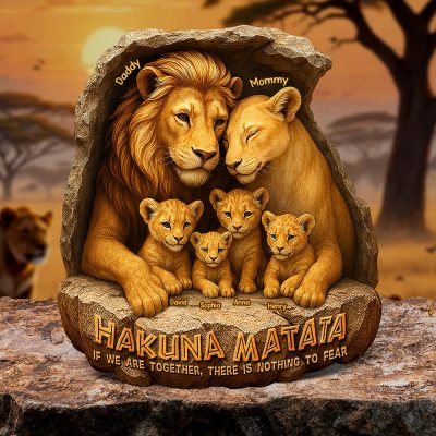 Best Lion Family Ever - Custom Lion Family Acrylic Plaque gift for Dad and Mom - Father's Day, Mother's Day