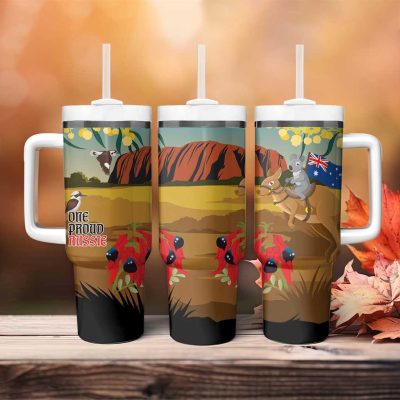 26 January One Proud Aussie Kangaroo And Koala Happy Australia Day Custom Stanley Quencher 40Oz Stainless Steel Tumbler With Handle