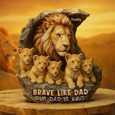Best Lion Dad Ever - Custom Lion Dad Family Acrylic Plaque for Dad - Father's Day, Gift For Dad
