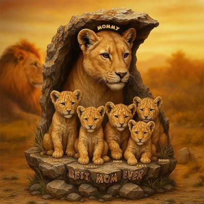 Best Lion Mom Ever - Custom Lion Mom Family Acrylic Plaque for Mom - Mother's Day, Gift For Mom