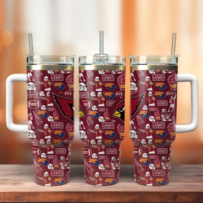 Arizona Cardinals Nfl Custom Stanley Quencher 40Oz Stainless Steel Tumbler With Handle