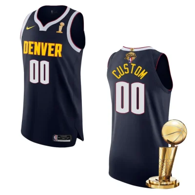 Denver Nuggets 2023 NBA Finals Champions Custom Authentic Navy Jersey