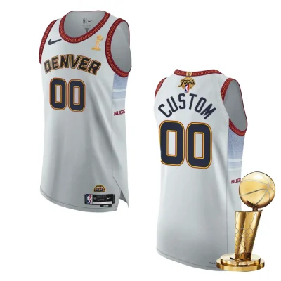 Denver Nuggets 2023 NBA Finals Champions Custom Authentic White Jersey