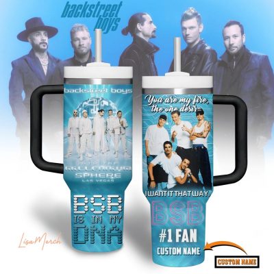 Backstreet Boys Music Custom Stanley Quencher 40Oz Stainless Steel Tumbler With Handle