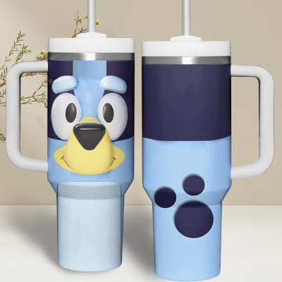 Bluey Cartoon Custom Stanley Quencher 40Oz Stainless Steel