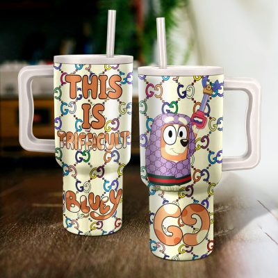 Bluey Cartoon Custom Stanley Quencher 40Oz Stainless Steel