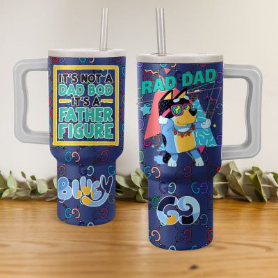 Bluey Cartoon Custom Stanley Quencher 40Oz Stainless Steel
