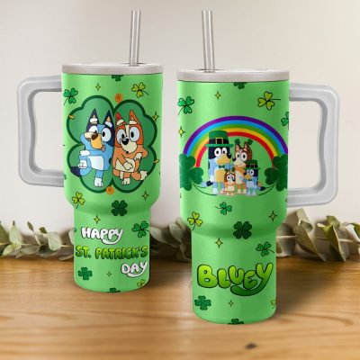 Bluey Cartoon Custom Stanley Quencher 40Oz Stainless Steel