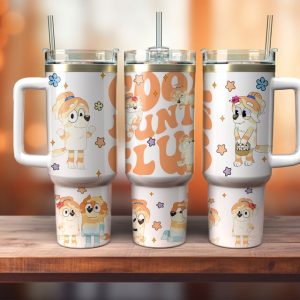 Bluey Cartoon Custom Stanley Quencher 40Oz Stainless Steel Tumbler