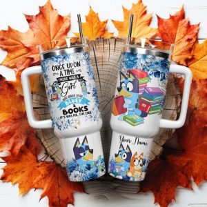 Bluey Cartoon Custom Stanley Quencher 40Oz Stainless Steel Tumbler
