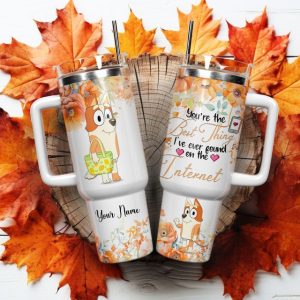 Bluey Cartoon Custom Stanley Quencher 40Oz Stainless Steel Tumbler