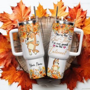 Bluey Cartoon Custom Stanley Quencher 40Oz Stainless Steel Tumbler