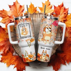 Bluey Cartoon Custom Stanley Quencher 40Oz Stainless Steel Tumbler