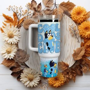 Bluey Cartoon Custom Stanley Quencher 40Oz Stainless Steel Tumbler