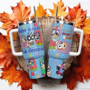 Bluey Cartoon Custom Stanley Quencher 40Oz Stainless Steel Tumbler