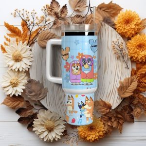 Bluey Cartoon Custom Stanley Quencher 40Oz Stainless Steel Tumbler