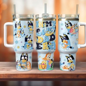 Bluey Cartoon Custom Stanley Quencher 40Oz Stainless Steel Tumbler