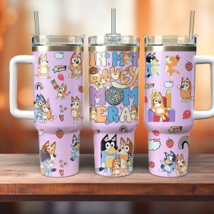 Bluey Cartoon Custom Stanley Quencher 40Oz Stainless Steel Tumbler